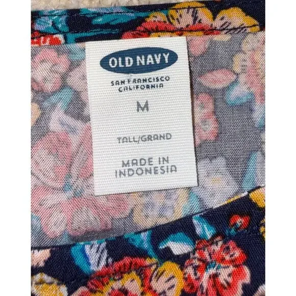 Old Navy Women's Floral 3/4 Sleeved Shift Dress Size Medium Tall Knee Length - Picture 3 of 6